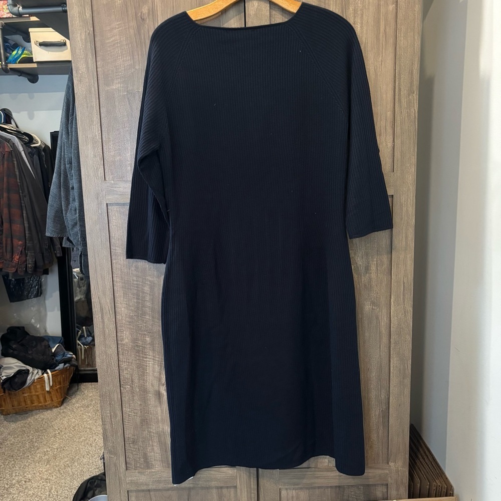 MM Lafleur Nila Knit Dress +1/ 1X Classic Dark Navy‎ Midi - Picture 3 of 15